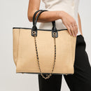 63344 Jaxon Straw Tote Bag - MiMi Wholesale