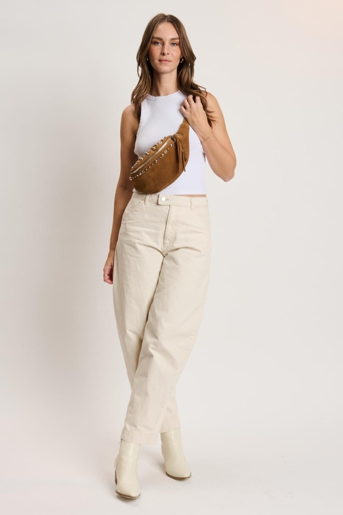 63650ML Star Studded Belt Bag - MiMi Wholesale