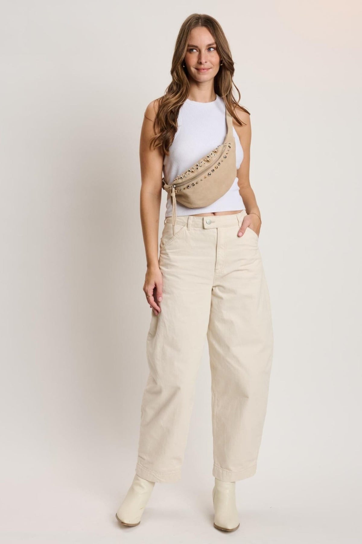 63650ML Star Studded Belt Bag - MiMi Wholesale
