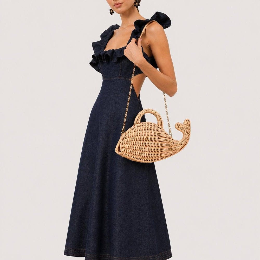 64261 Whale Woven Clutch - MiMi Wholesale