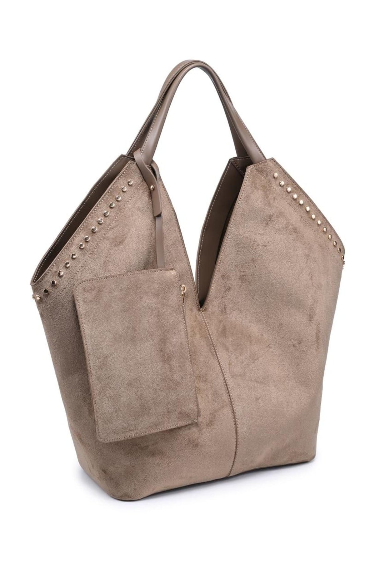 64573ML Miranda Stud-Trim Tote with Zip Pouch - MiMi Wholesale