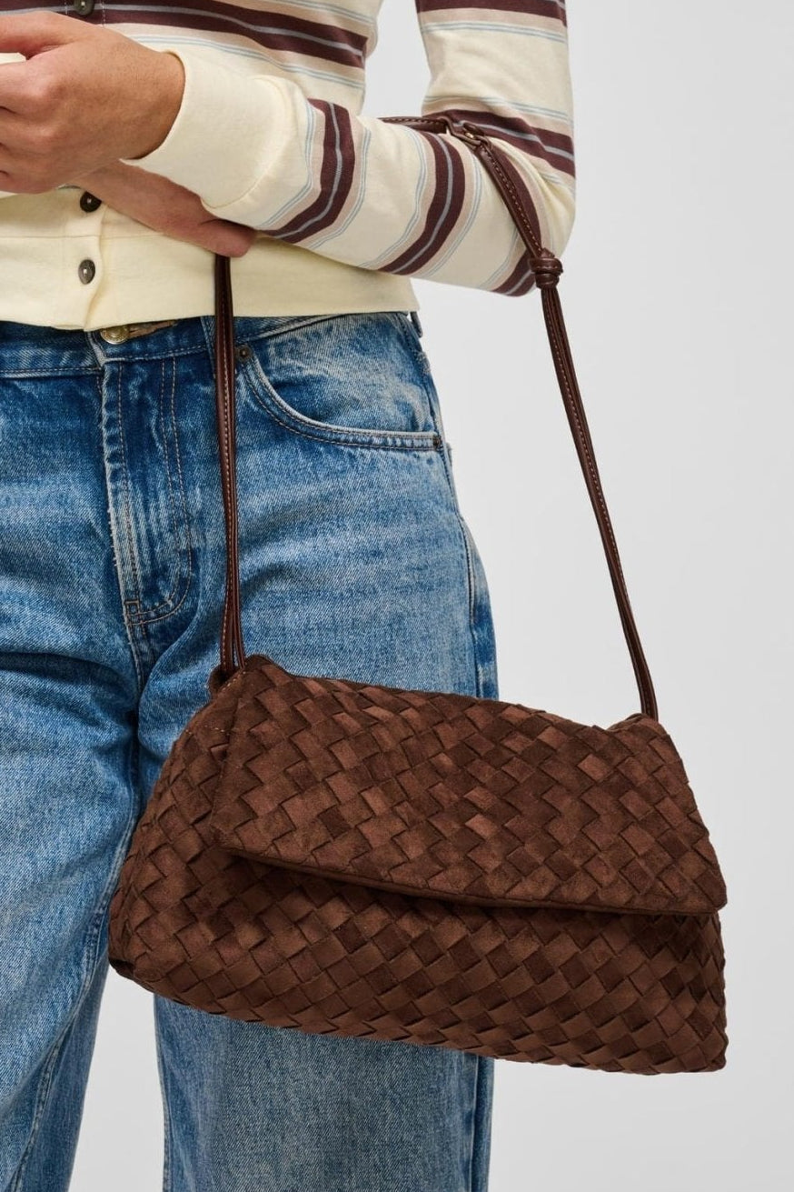 64617 Salem Woven-Texture Flap Crossbody Bag - MiMi Wholesale