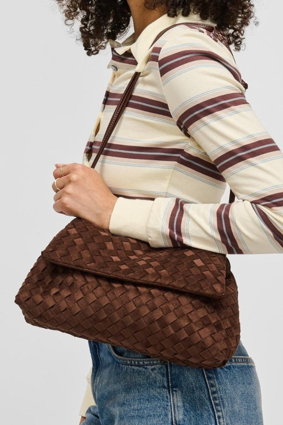 64617 Salem Woven-Texture Flap Crossbody Bag - MiMi Wholesale