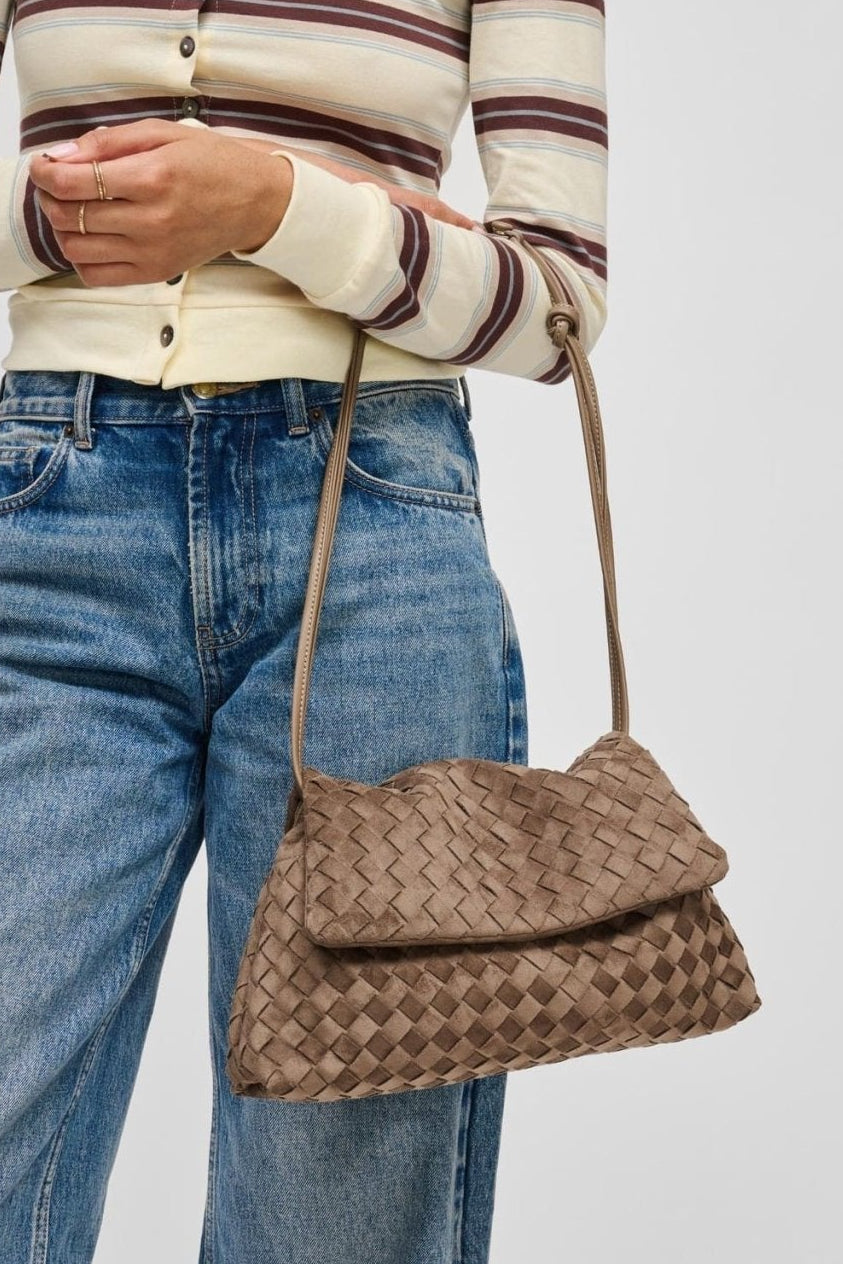64617 Salem Woven-Texture Flap Crossbody Bag - MiMi Wholesale