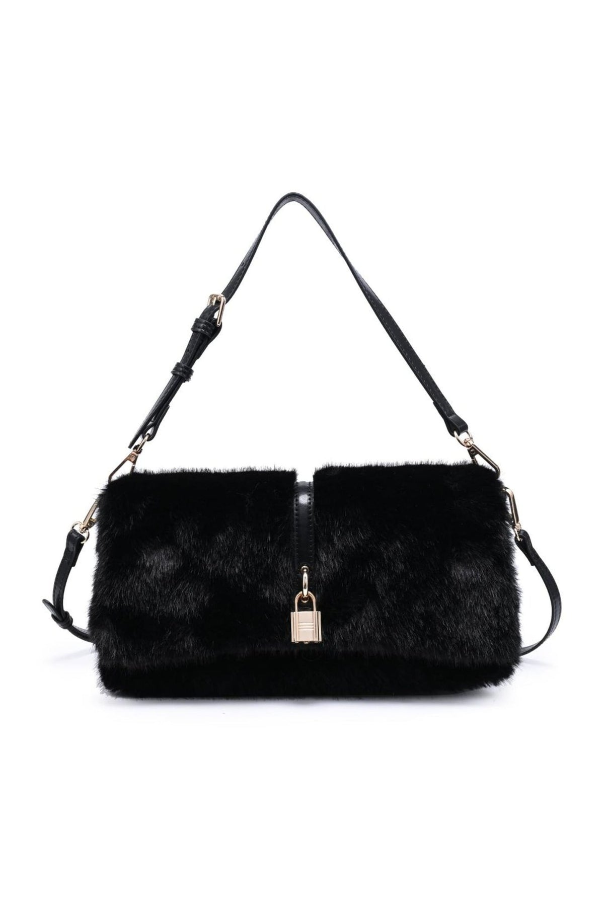 64720 Glorida Plush-Texture Shoulder Bag - MiMi Wholesale