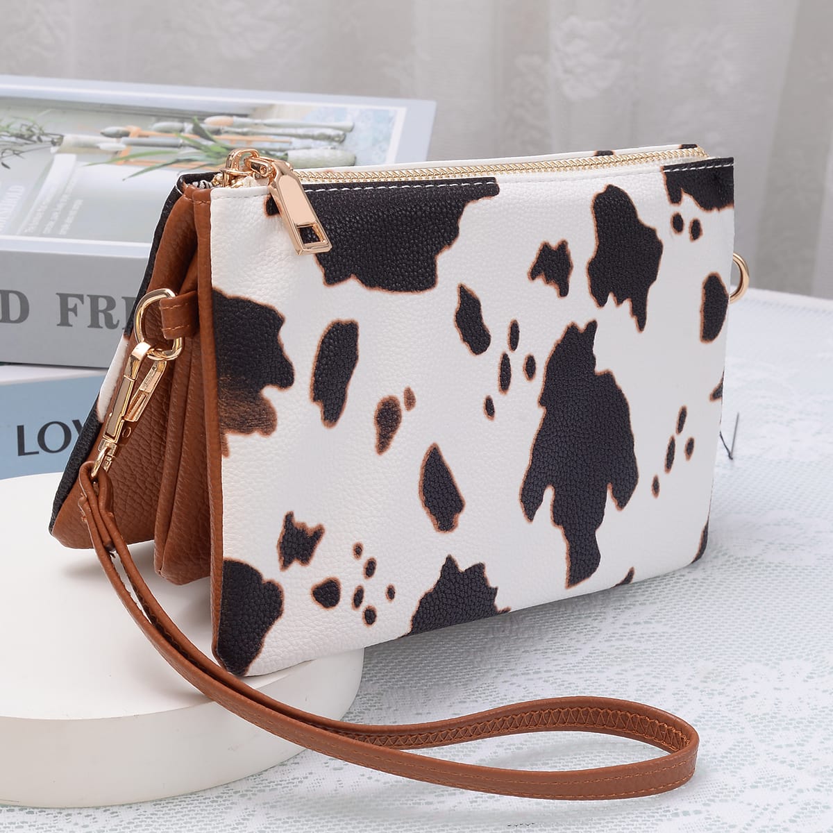 7013 Monogrammable Three Compartments Crossbody Bag - MiMi Wholesale