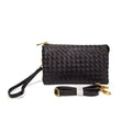 7050 Kathy Woven Three Compartment Clutch/Crossbody Bag - MiMi Wholesale