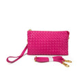 7050 Kathy Woven Three Compartment Clutch/Crossbody Bag - MiMi Wholesale