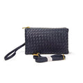 7050 Kathy Woven Three Compartment Clutch/Crossbody Bag - MiMi Wholesale