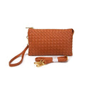 7050 Kathy Woven Three Compartment Clutch/Crossbody Bag - MiMi Wholesale