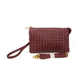 7050 Kathy Woven Three Compartment Clutch/Crossbody Bag - MiMi Wholesale