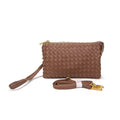 7050 Kathy Woven Three Compartment Clutch/Crossbody Bag - MiMi Wholesale