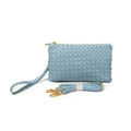 7050 Kathy Woven Three Compartment Clutch/Crossbody Bag - MiMi Wholesale