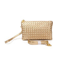 7050 Kathy Woven Three Compartment Clutch/Crossbody Bag - MiMi Wholesale