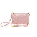 7050 Kathy Woven Three Compartment Clutch/Crossbody Bag - MiMi Wholesale