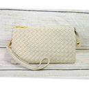 7050 Kathy Woven Three Compartment Clutch/Crossbody Bag - MiMi Wholesale