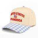 TCM244 UNITED STATES OF AMERICA Gingham Trucker Hat