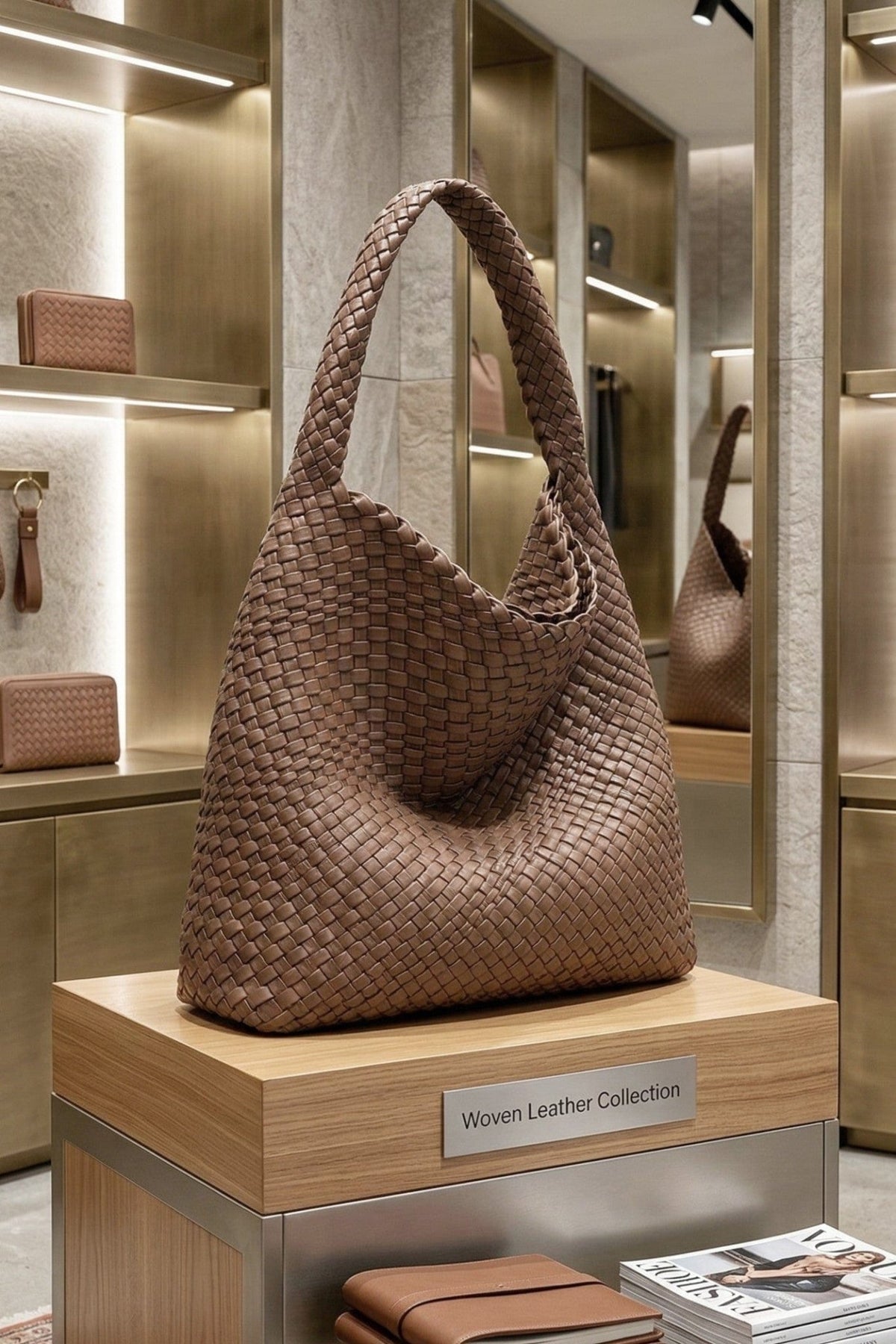 8601 TG10640 Tiara Woven Hobo Tote Bag With Pouch - MiMi Wholesale
