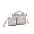 9043 Stella Woven Mini Tote Crossbody & Matching Wristlet - MiMi Wholesale