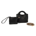 9043 Stella Woven Mini Tote Crossbody & Matching Wristlet - MiMi Wholesale