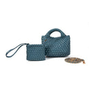 9043 Stella Woven Mini Tote Crossbody & Matching Wristlet - MiMi Wholesale