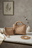 9043 Stella Woven Mini Tote Crossbody & Matching Wristlet