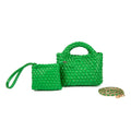 9043 Stella Woven Mini Tote Crossbody & Matching Wristlet