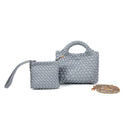 9043 Stella Woven Mini Tote Crossbody & Matching Wristlet