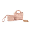 9043 Stella Woven Mini Tote Crossbody & Matching Wristlet