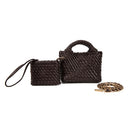 9043 Stella Woven Mini Tote Crossbody & Matching Wristlet