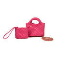9043 Stella Woven Mini Tote Crossbody & Matching Wristlet