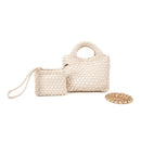 9043 Stella Woven Mini Tote Crossbody & Matching Wristlet