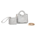 9043 Stella Woven Mini Tote Crossbody & Matching Wristlet