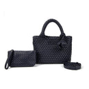 9045 Daya Mini Woven Tote Bag w/ Monkey Fist Bag Charm - MiMi Wholesale