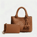 9045 Daya Mini Woven Tote Bag w/ Monkey Fist Bag Charm - MiMi Wholesale