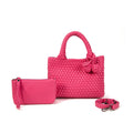 9045 Daya Mini Woven Tote Bag w/ Monkey Fist Bag Charm - MiMi Wholesale