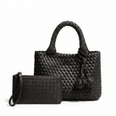 9045 Daya Mini Woven Tote Bag w/ Monkey Fist Bag Charm - MiMi Wholesale