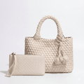 9045 Daya Mini Woven Tote Bag w/ Monkey Fist Bag Charm - MiMi Wholesale