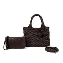 9045 Daya Mini Woven Tote Bag w/ Monkey Fist Bag Charm - MiMi Wholesale