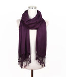 A27 Solid Crinkle Fringe Scarf