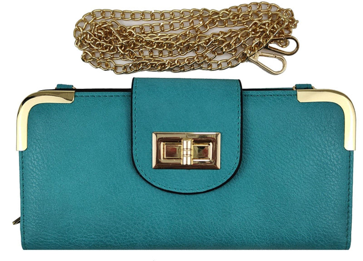 AD041 Turn Lock Crossbody Wallet