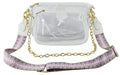 AD748T Clear Double Zip Crossbody Bag With Guitar/Chain Strap