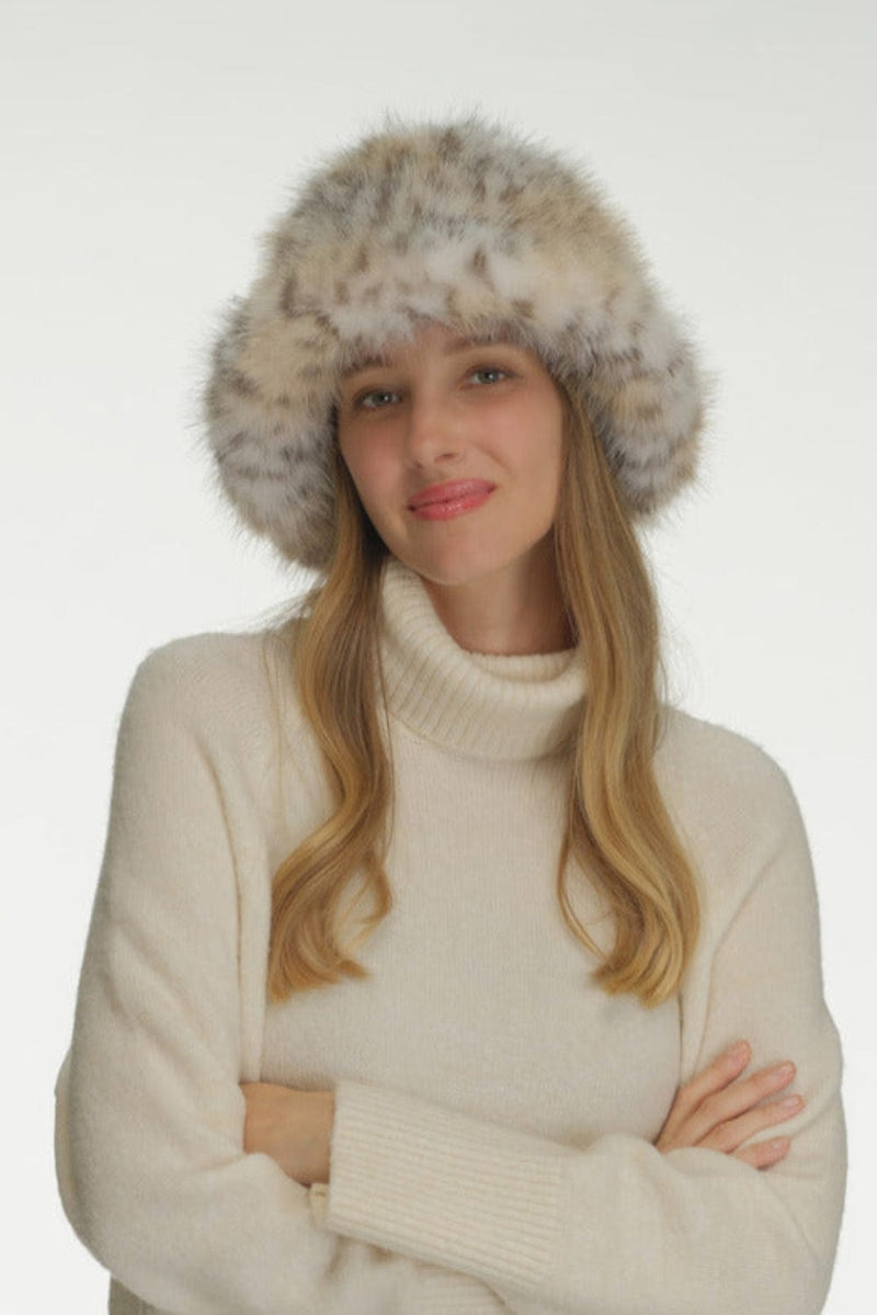 BKC0076 Faux Fur Leopard Bucket Hat