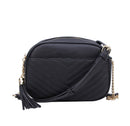 WU121 Lindsay Double Zip Chevron Crossbody Bag