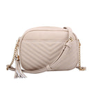 WU121 Lindsay Double Zip Chevron Crossbody Bag