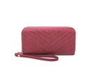 QA0012 Avery Double Zip Around Wristlet Wallet