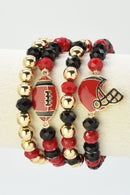 CB2301 Game Day Football Helmet Charm Bracelet