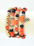 CB2301 Game Day Football Helmet Charm Bracelet