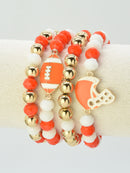 CB2301 Game Day Football Helmet Charm Bracelet