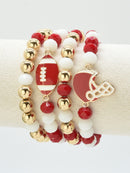 CB2301 Game Day Football Helmet Charm Bracelet